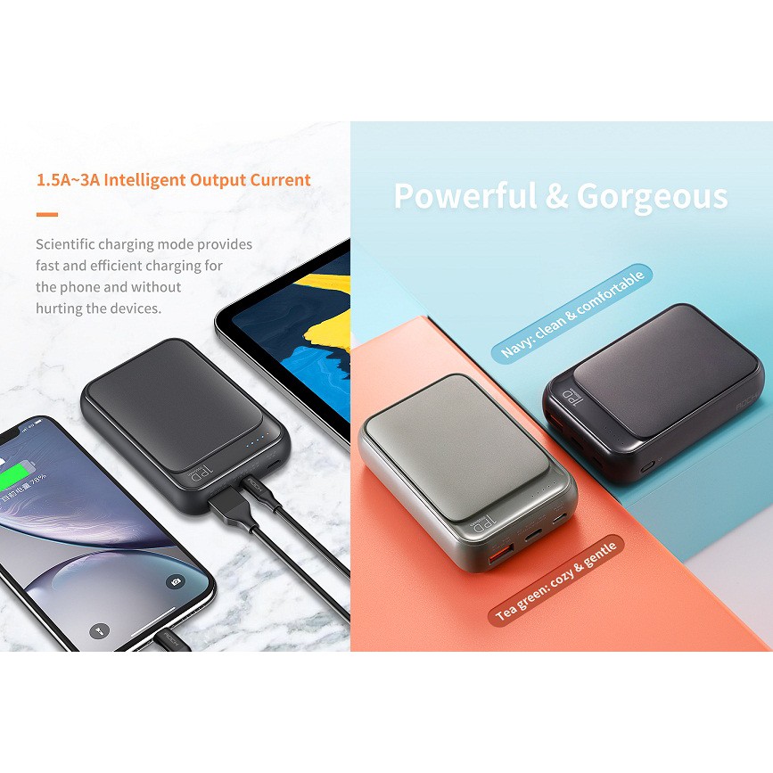 Power Bank ROCK P65 Mini PD 10000mAh Fast Charging Original100%