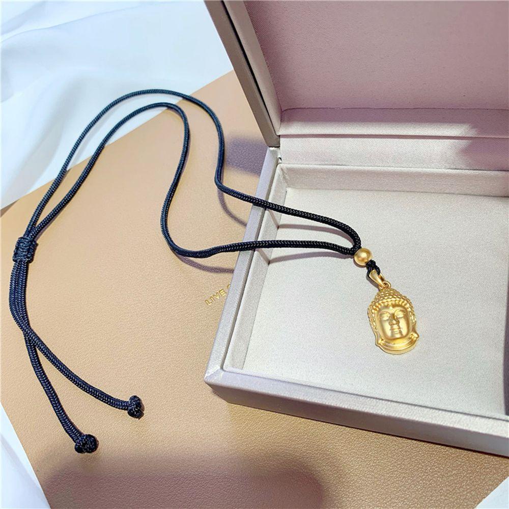 Mxbeauty Kalung Kepala Buddha Trendi Choker Hadiah Warna Emas Liontin Wanita Perempuan Rantai Klavikula