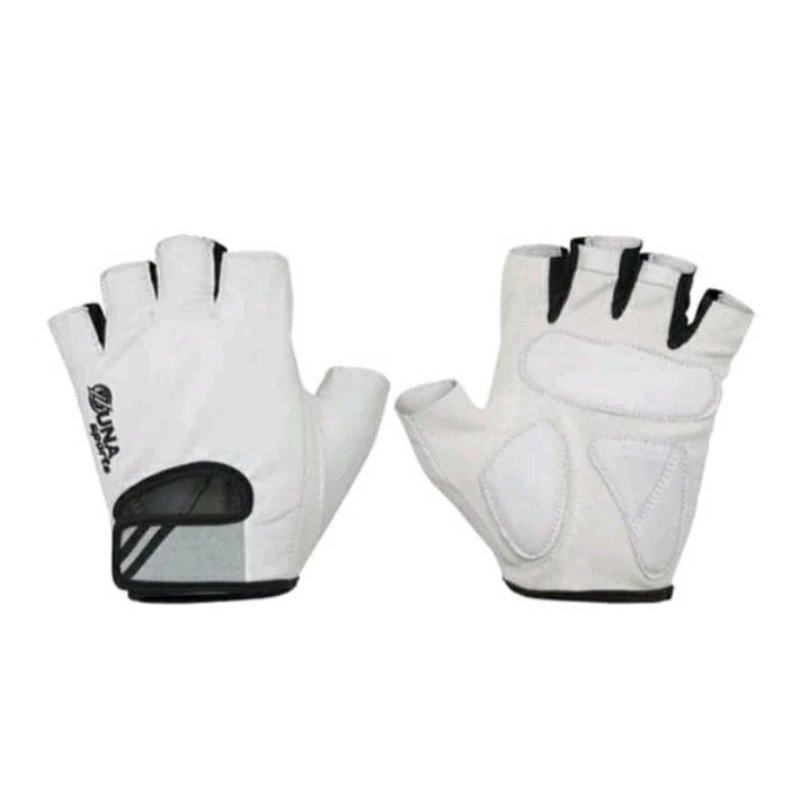Zuna Cycling Gloves Men Solid Fitness Half Finger Gloves - White M