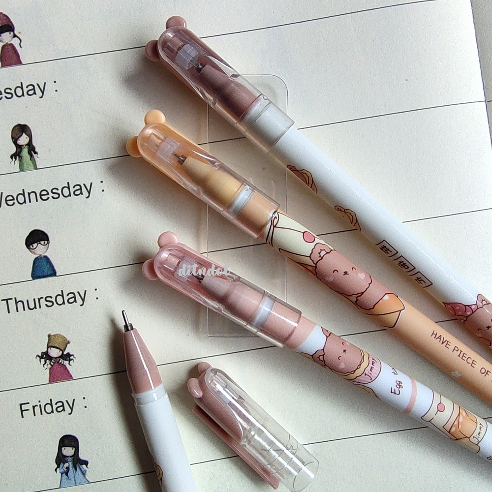 

Pen Erasable Karakter Korea - Pulpen Penghapus Karakter - Pen Bisa Dihapus - Pulpen Cair Import Karakter - Pena Cute Karakter Kartun