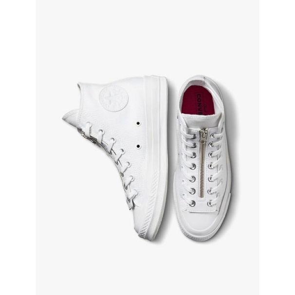 Converse Chuck 70 Canvas Zip Women's Sneakers Shoes - White/Prime Pink/White