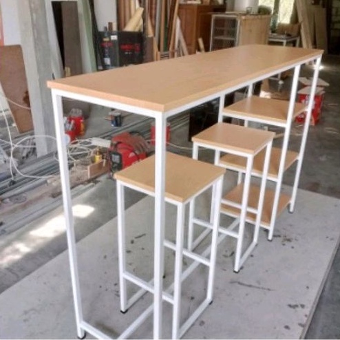 Minibar minimalis set 2 kursi Multipleks kombinasi besi hollow galvanis