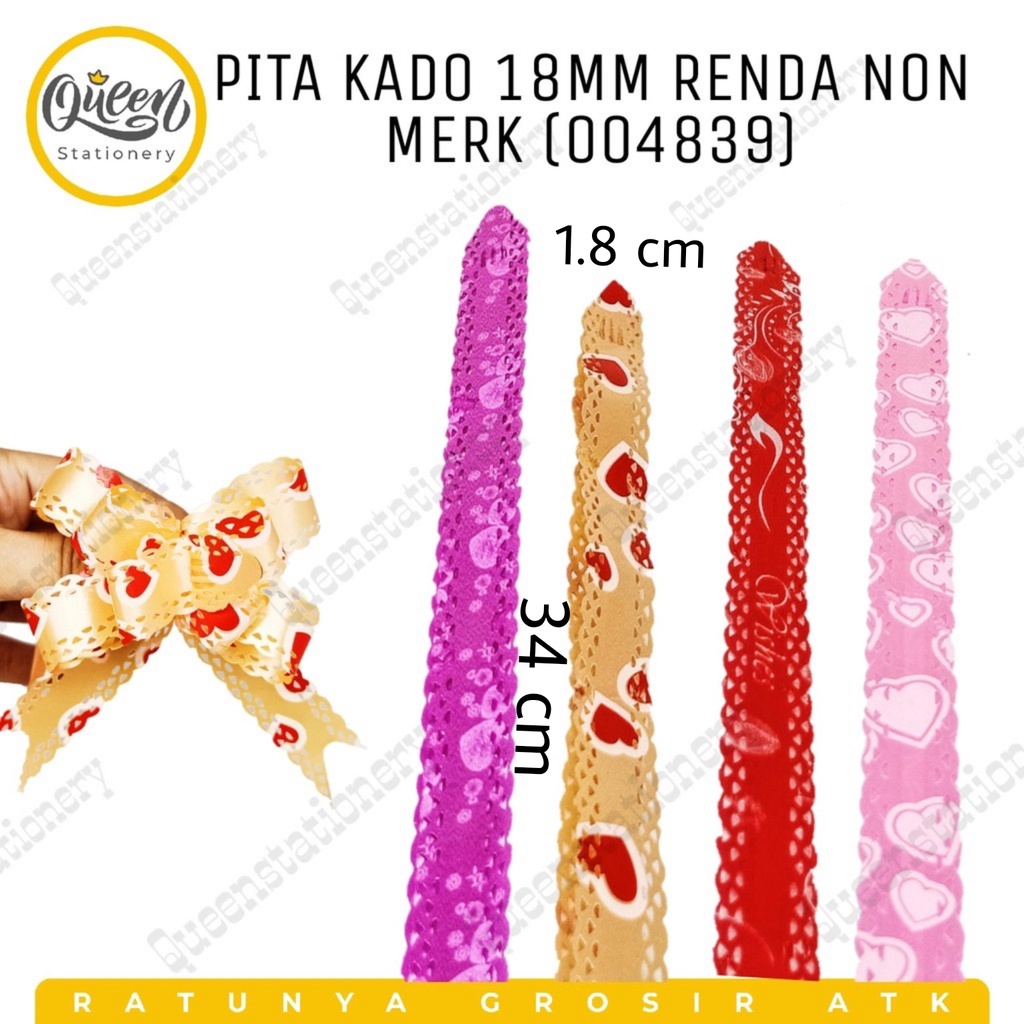 

PITA KADO 18MM RENDA NON MERK (004839) / PITA KADO / HIASAN KADO / PITA RENDA / PITA WARNA