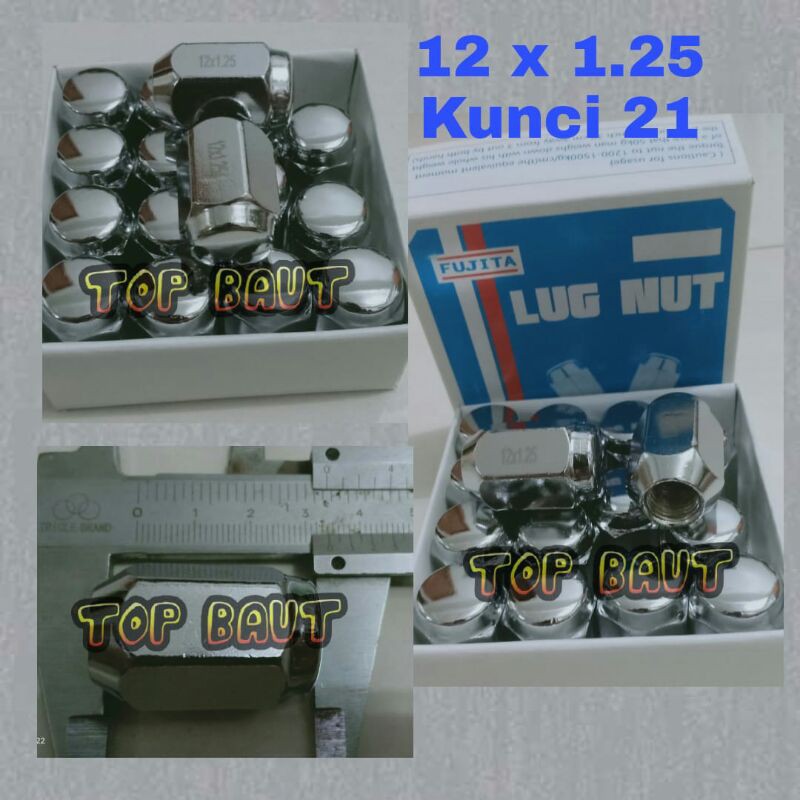 mur racing 12x1.25 kunci 21 mur roda velg racing 12x1.25 kunci 21 mobil suzuki nissan