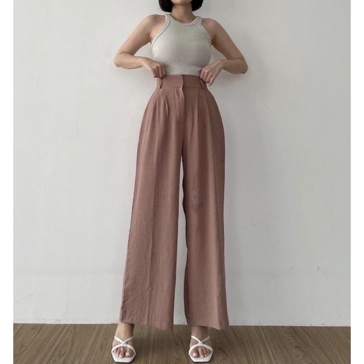 Celana kulot highwaist cewek kueh terbaru kulot yollow pants