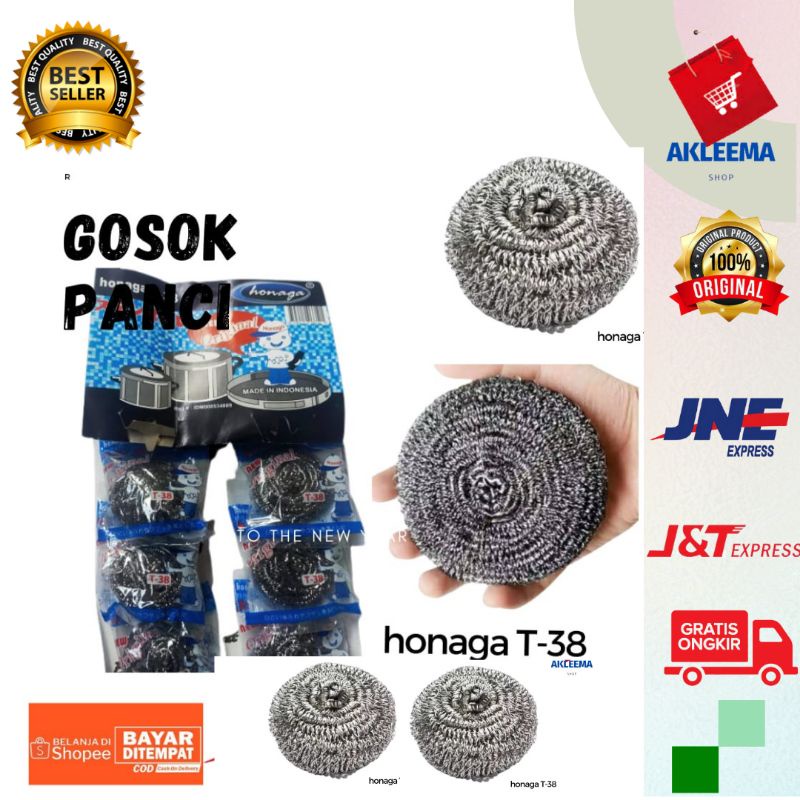 Gosok panci kawat Gosok panci Honaga Sabut cuci stainless anti karat murah Gosok panci steelwool/Gos