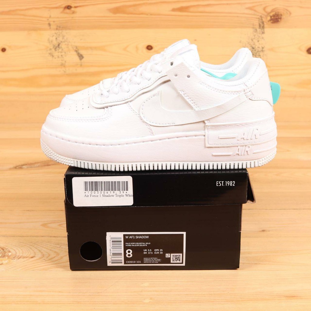 PUSAT SEPATU RUNNING LARI NIKE AIR FORCE 1 SHADOW PUTIH WANITA IMPORT TERLARIS