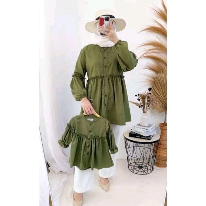 FANNY COUPLE KIDS DAN MOM / TUNIK IBU DAN ANAK / BAJU TUNIK IBU DAN ANAK PEREMPUAN / GAMIS COUPLE IB