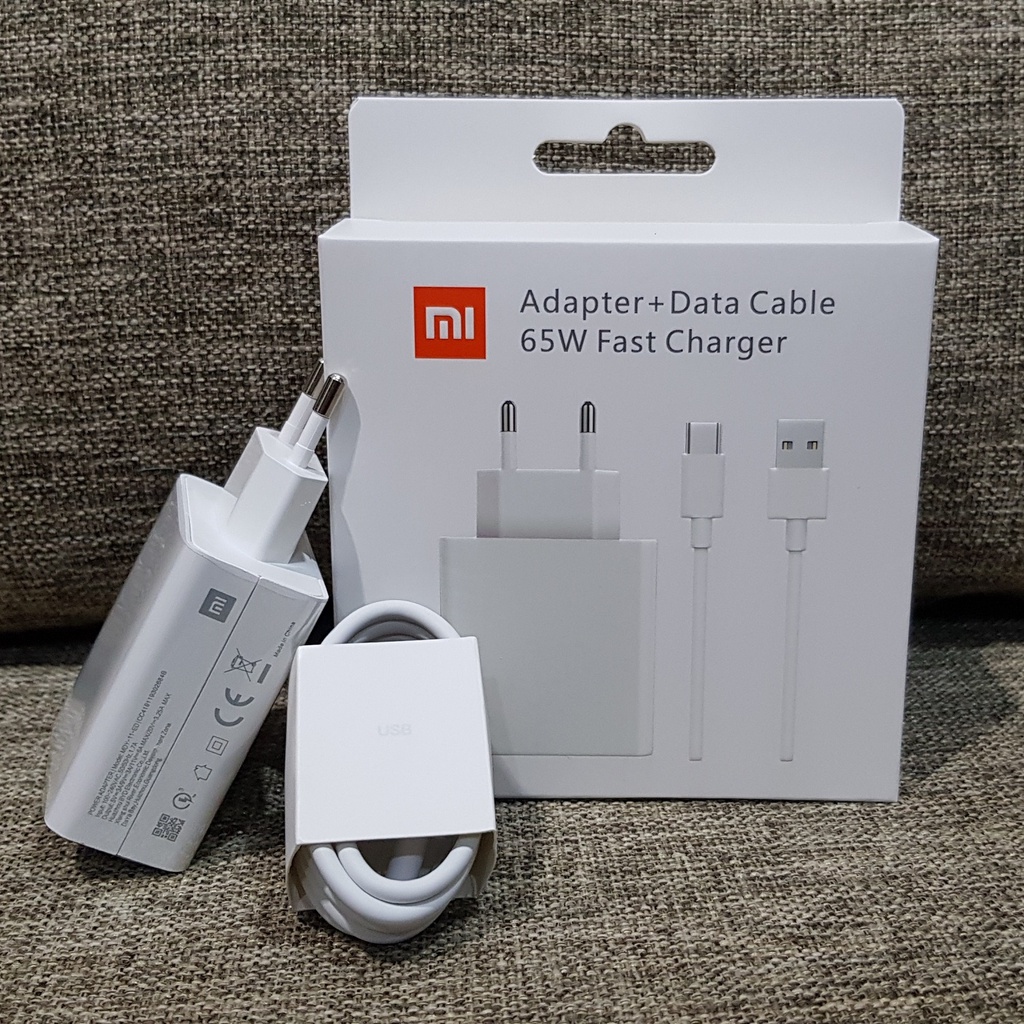Fast Charger Xiaomi 65 Watt Type - C - Power Adapter and Data Cable Original