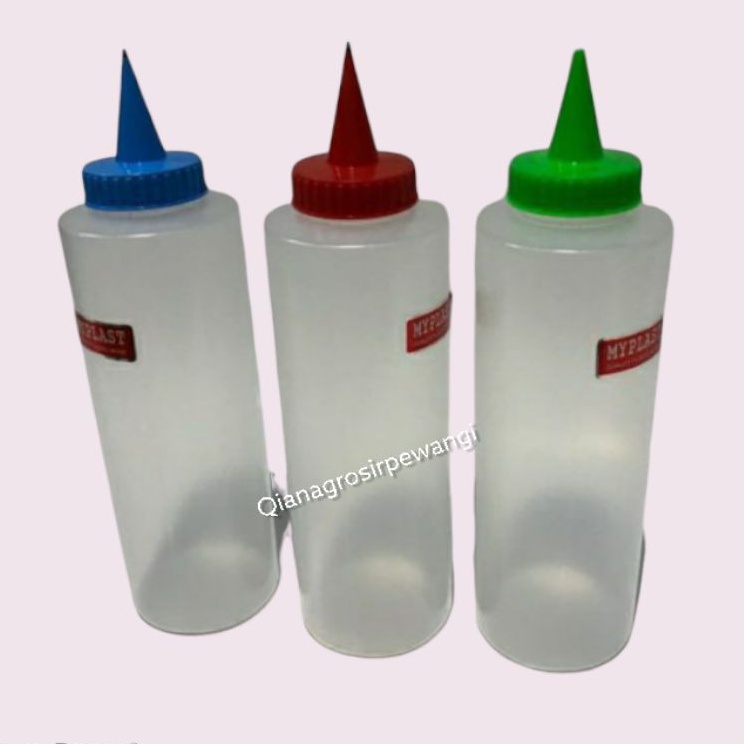 Hot item 1 Pcs Botol plastik mayones ukuran 300 ml/Botol Saos Tutup Lancip