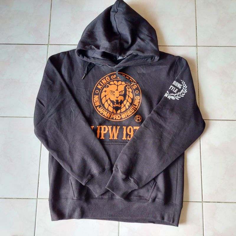 hoodie njpw hitam second