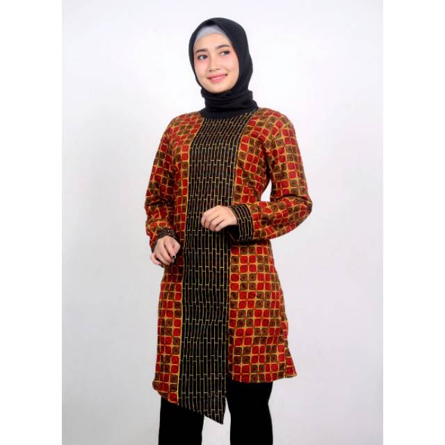 Tunik Batik Latansa Mataram Santika Dress Batik Cendrawasih Monica Parang Soft Tunic V Garuda Putih
