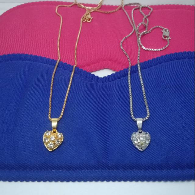 AL36 kalung xuping lapis emas dgn mata zircon UK 45 cm