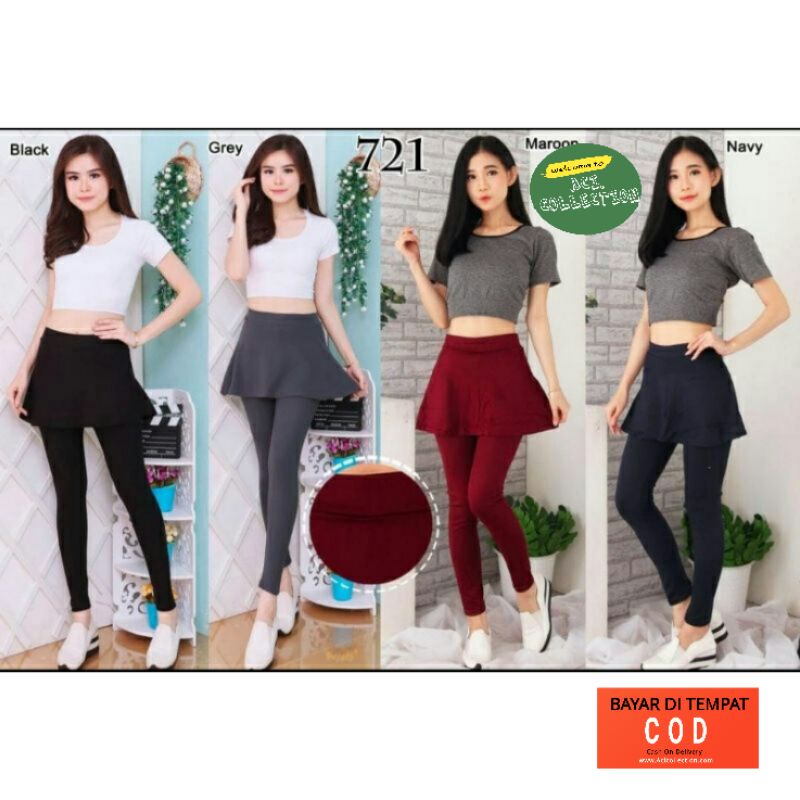 Legging Rok Sport Olahraga Wanita Ukuran M - XXXL / Celana Legging Olahraga