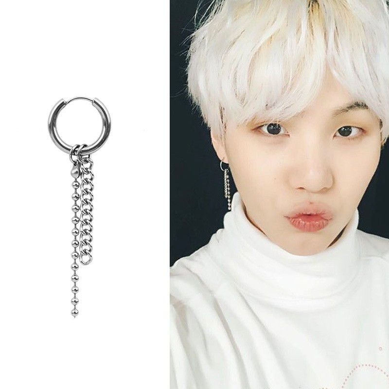 [Bayar Di Tempat]1Pc Anting Gantung Rantai Model KPOP BTS SUGA