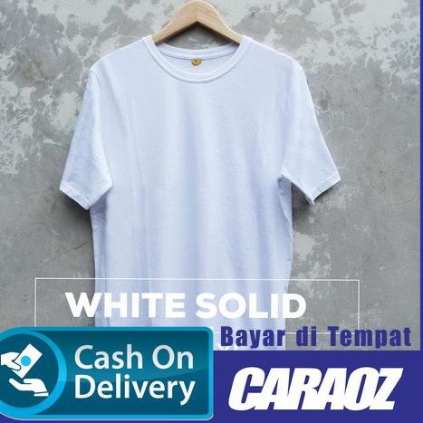 【TERSEDIA &amp; COD】 Baju Kaos Polos TS WHITE SOLID Tangan Lengan Pendek Putih Oblong Bandung Pria Cowok