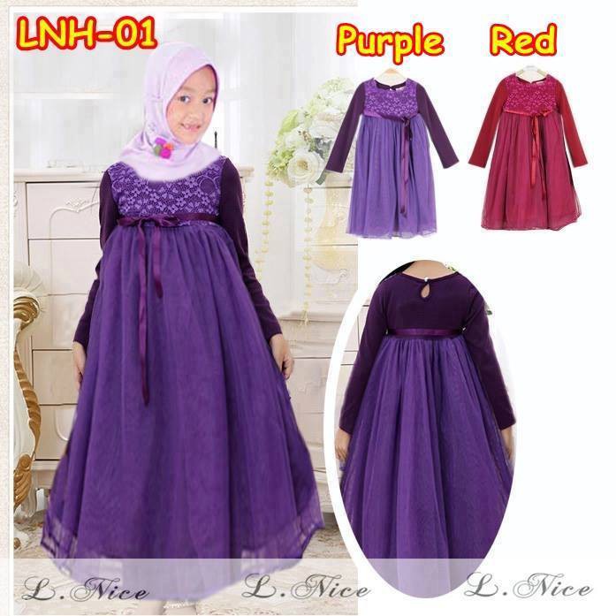 LNH-01 / BAJU MUSLIM GAMIS ANAK PEREMPUAN /  UKURAN KECIL