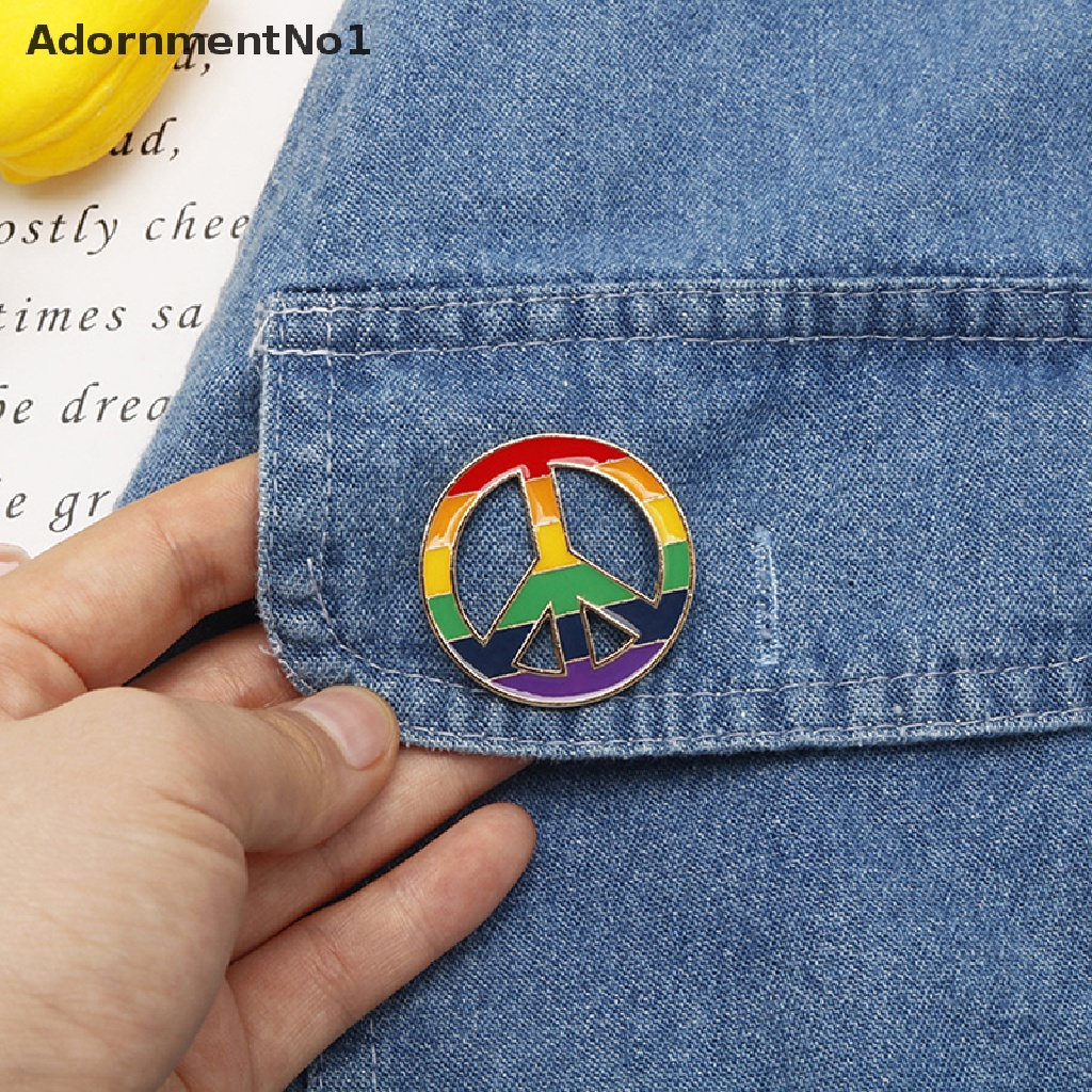 (AdornmentNo1) 1pc Bros / Pin Desain Simbol Peace Gaya Hippie Untuk Aksesoris Kerah Pakaian