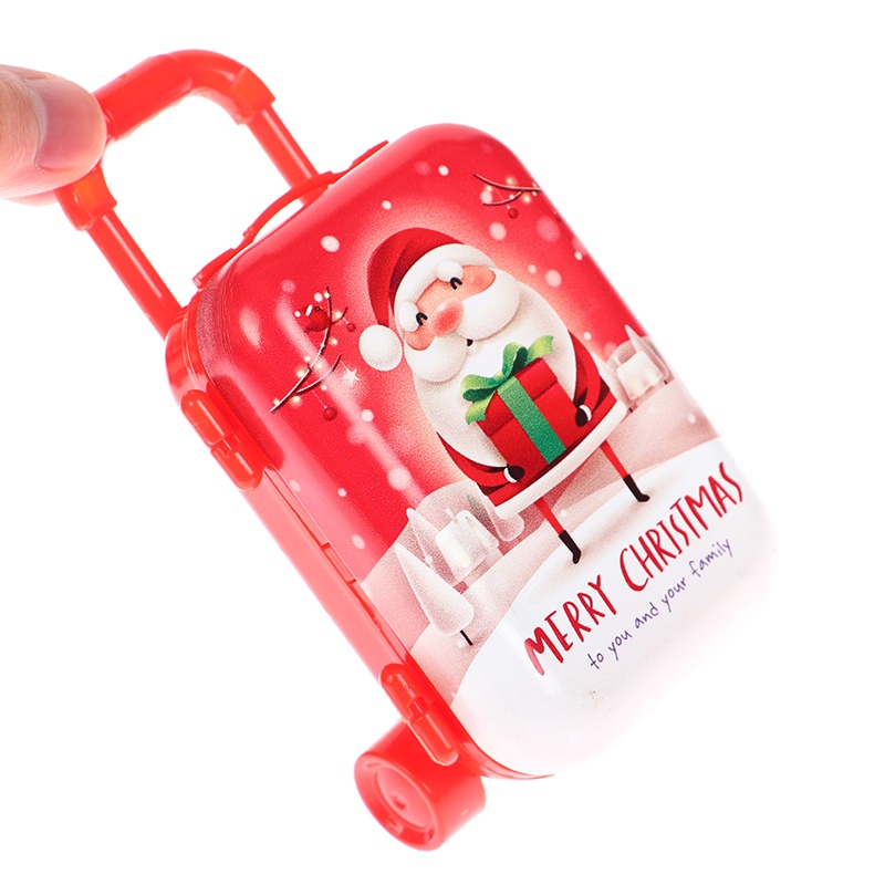 {LUCKID}New Dollhouse Miniature Metal Mini Christmas Suitcase Doll Handbag Model Decor