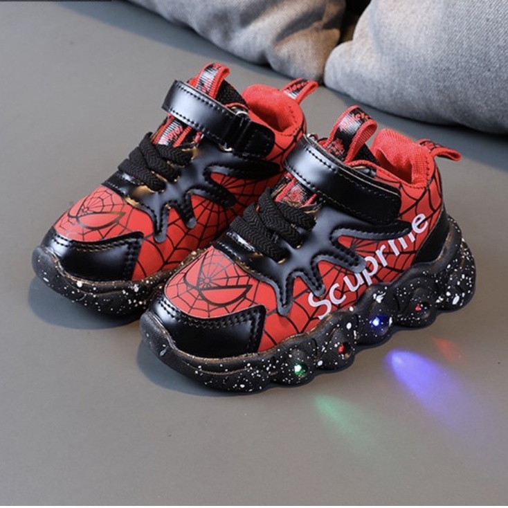 babyfit SPIDER SUPREM sepatu lampu LED anak sneakers import sepatu sekolah thp-825