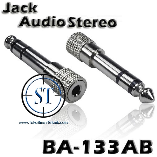 Jack Adapter Converter Audio Kecil To Besar Stereo Silver 3,5mm to 6,5mm Aux Akai BA-133AB