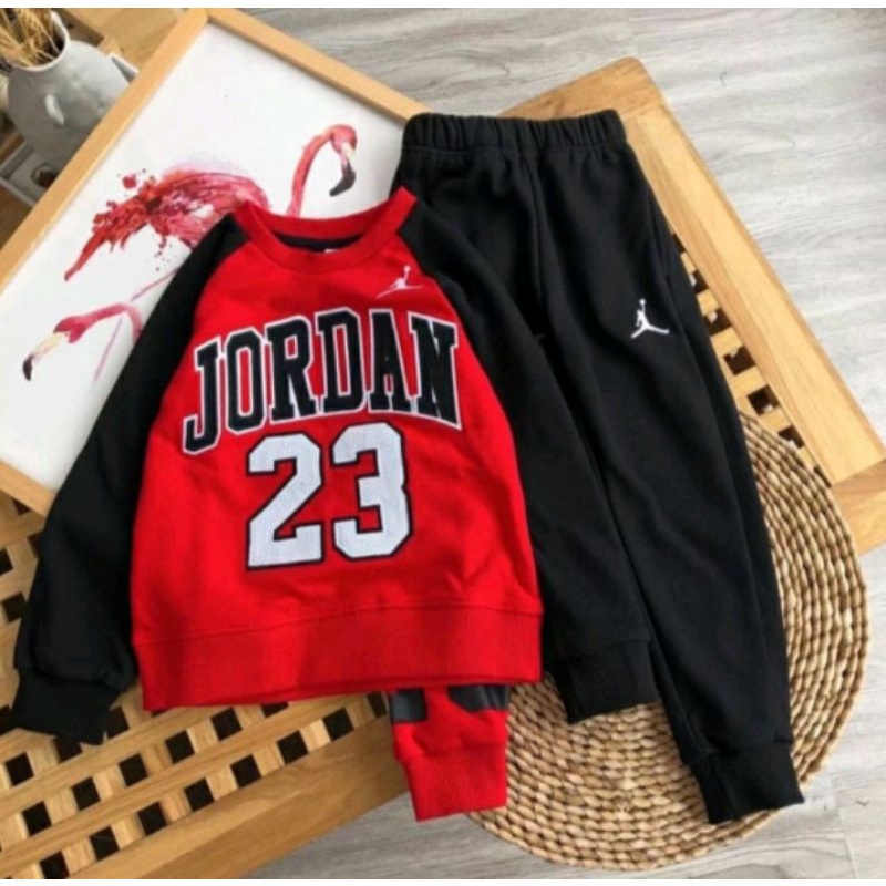 SETELAN SWEATER JORDAN BORDIR 23 ANAK/PAKAIAN ANAK LAKI-LAKI DAN PEREMPUAN