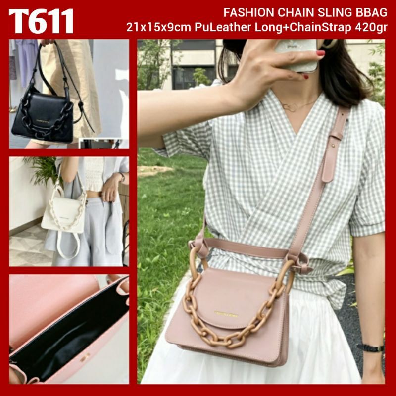 GIJ. T611 1kg3 FASHION CHAIN SLING BAG TAS SELEMPANG IMPORT WANITA FASHION TERBARU TERLARIS KEKINIAN