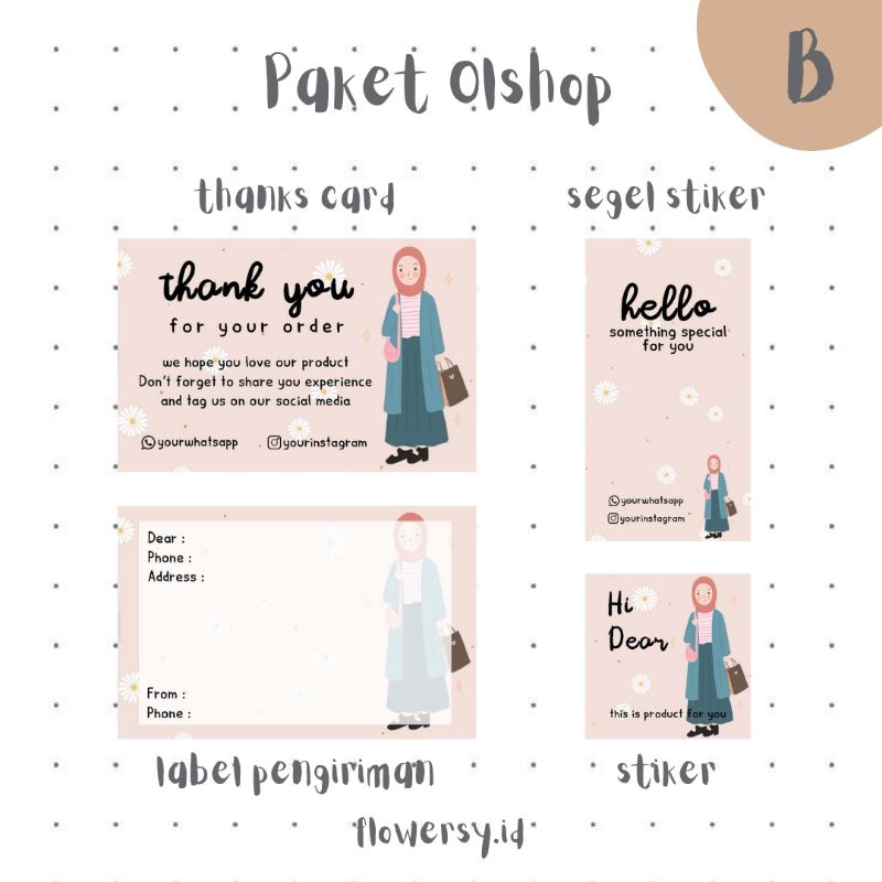 

Paket Olshop/label olshop/thanks card