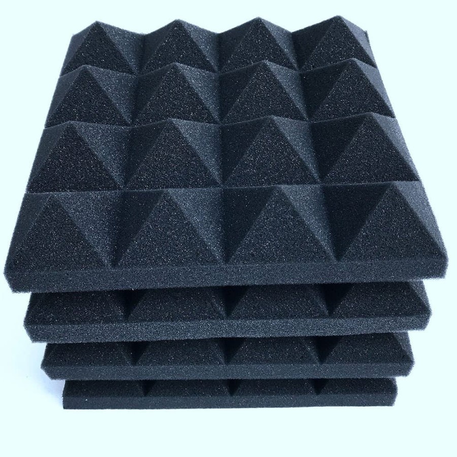 Busa Telur Peredam Suara Acoustic Foam Soundproof Noise Reduction 25x25x5CM 12PCS - SFS1 - Black