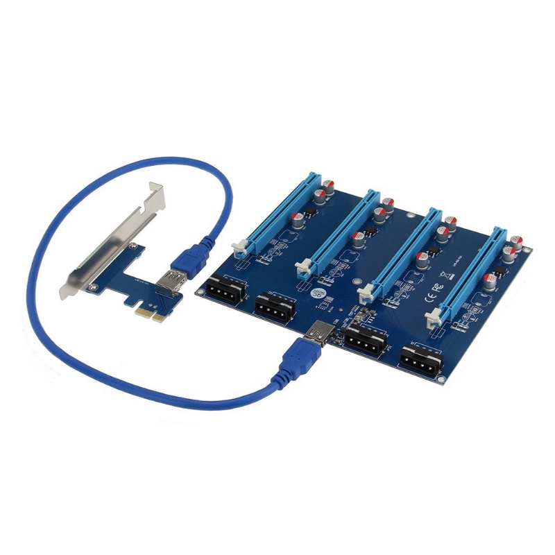 zzz 1 To 4 PCI-Express Slot 1x to 16x USB3.0 Mining Special Riser Card PCIe Extender