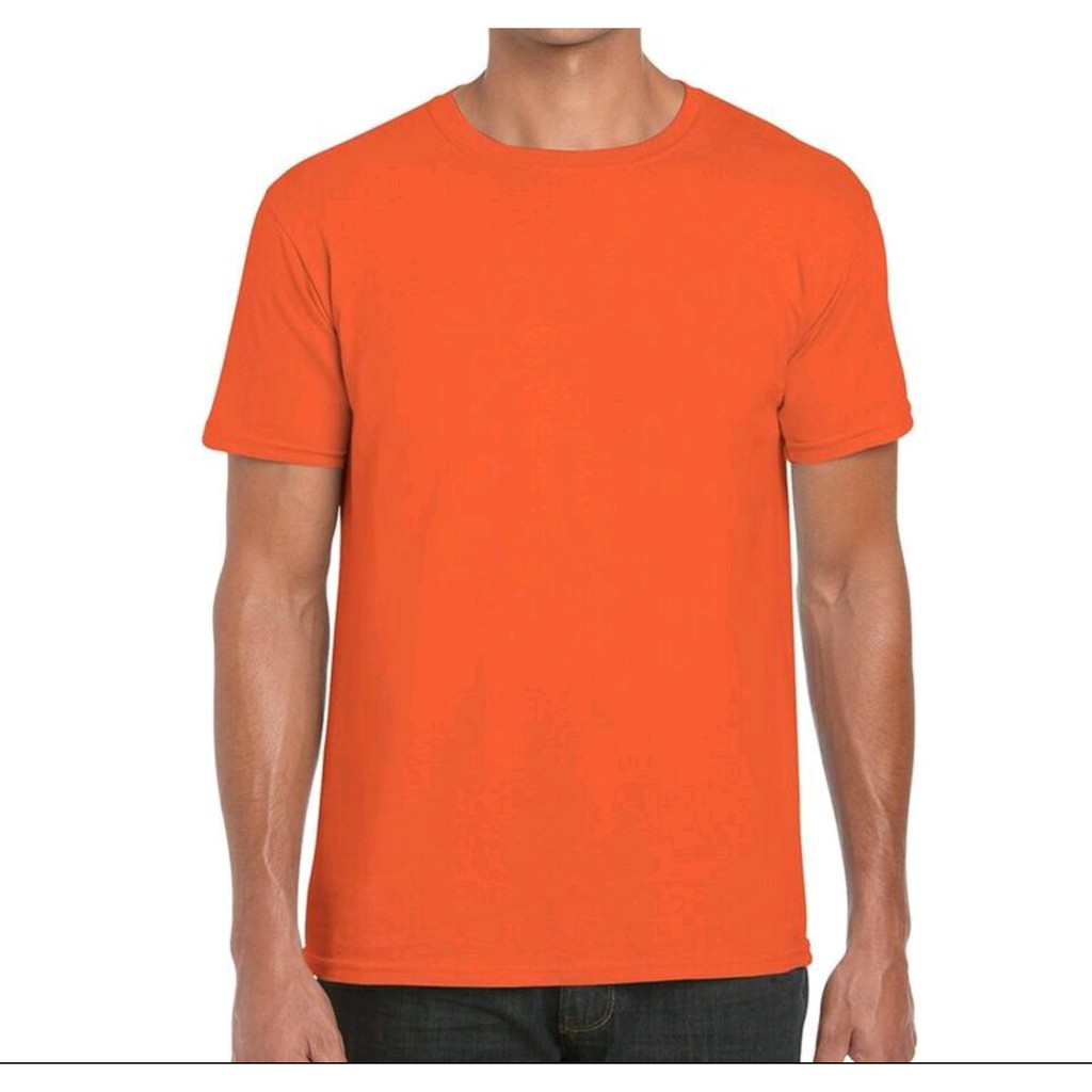  ORANGE  BATA PENDEK KAOS  PRIA  POLOS KATUN COMBED 30s 