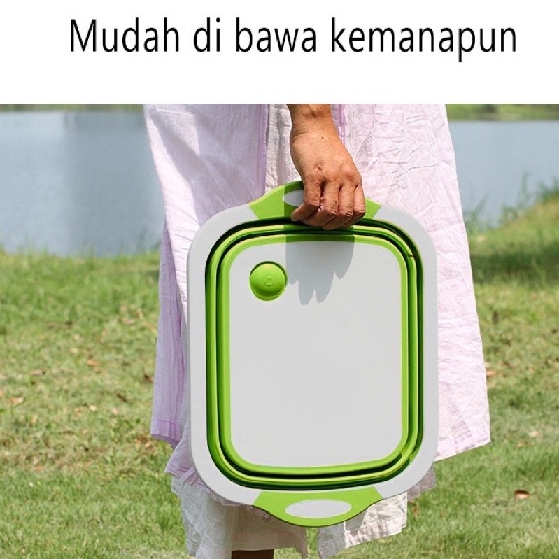 Talenan Lipat Baskom Multifungsi 3 in 1/Cutting Board Portable