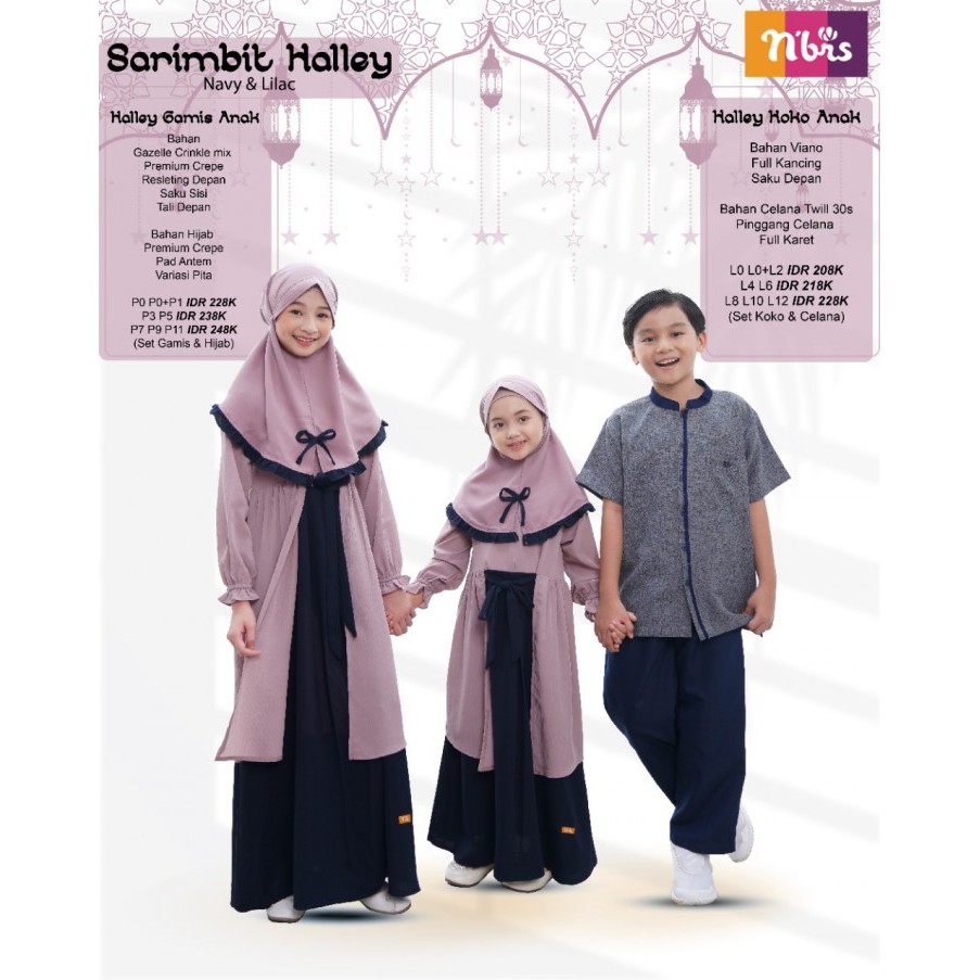 PROMO HALLEY GAMIS ANAK - SARIMBIT NIBRAS SET HIJAB GAMIS ANAK BAJU BUSANA MUSLIM ANAK PEREMPUAN