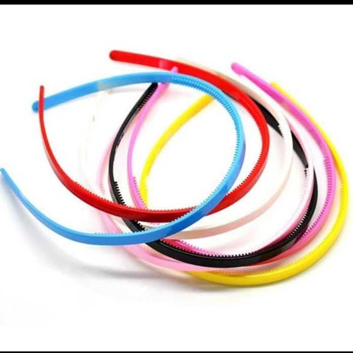 ( HARGA SATUAN ) Bando Korea Warna Warni Bando Polos Gepeng 1CM