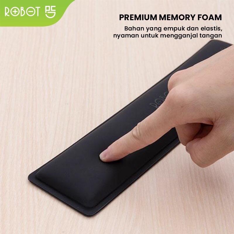 ROBOT RW02 Ergonomic Design PU Material Keyboard Wrist Rest Pad Sandaran Tangan Original - Garansi 1 Tahun