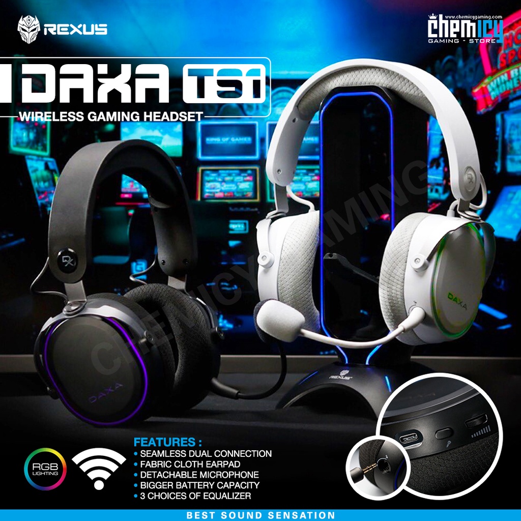 Rexus Daxa TS1 RGB Wireless Gaming Headset