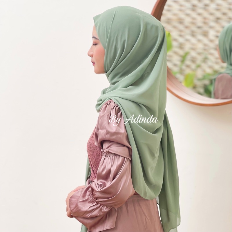 𝐁𝐘 𝐀𝐃𝐈𝐍𝐃𝐀 Pashmina Oval Curve 75x200cm Jumbo Syari Bawal shawl Jilbab ceruti Babydoll ceruty kerudung Malay pasmina Hijab