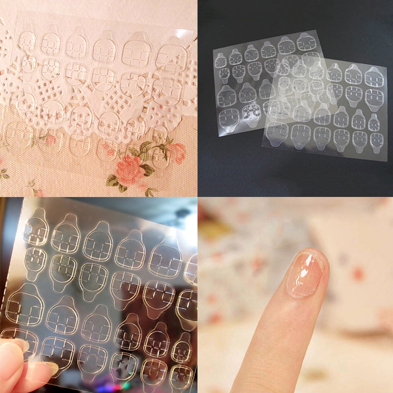 24 Pcs Stiker Tape Perekat Kuku Palsu Dua Sisi Untuk Nail Art