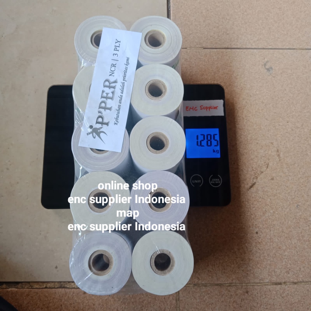 

1 buah struk kasir de-paper 3 ply rangkap 3ply tell struk register roll strook depaper 75 x 65 mm kertas per rol - enc.sup