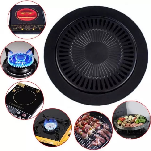 Alat Panggangan Pemanggang Daging Barbeque BBQ Grill Pan Smokeless Anti Lengket Non Stick 32 cm