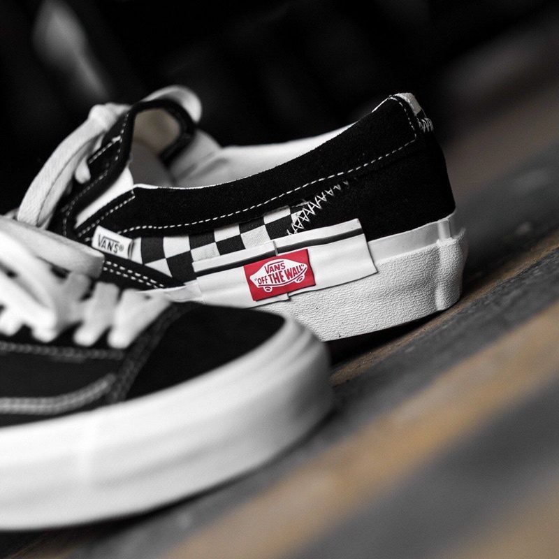 VANS SLIP-ON CUT AND PASTE BLACK WHITE ORIGINAL 100%