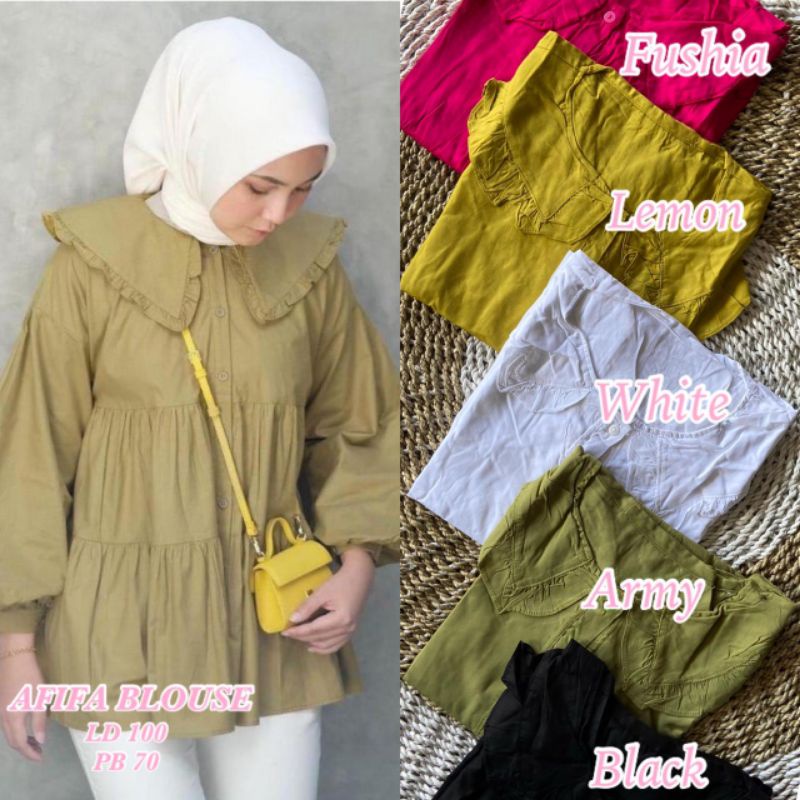 [Fashion Muslim] AFIFA BLOUSE | atasan rayon premium kekinian