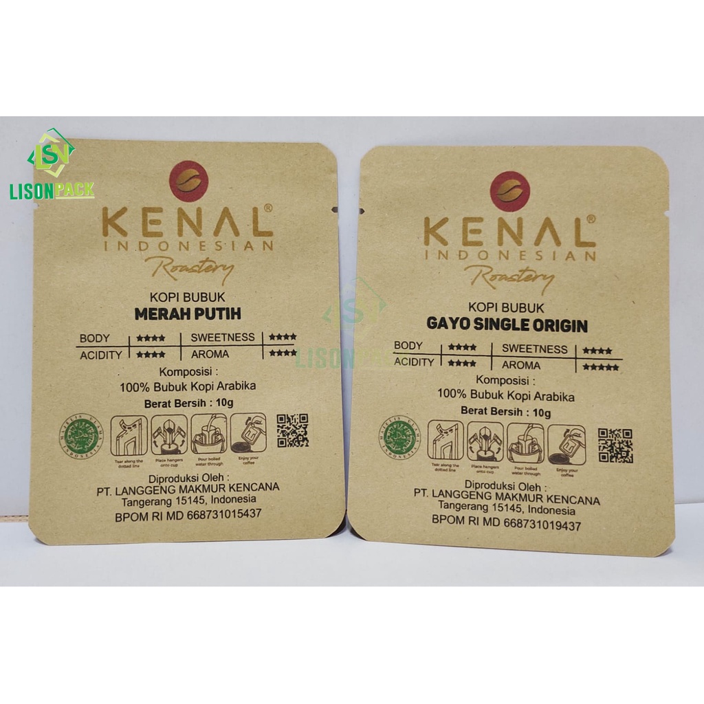 Kemasan Sashet Drip Printing Custom 2 SISI | Sachet Design Custom | Kemasan Kopi Printing
