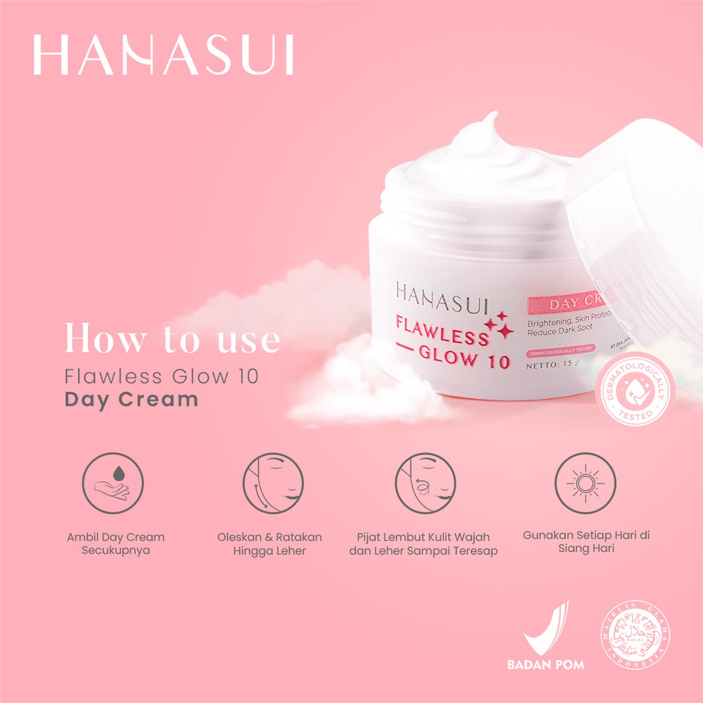 Hanasui Flawless Glow 10 Night Cream, Day Cream, Essence, Cleanser