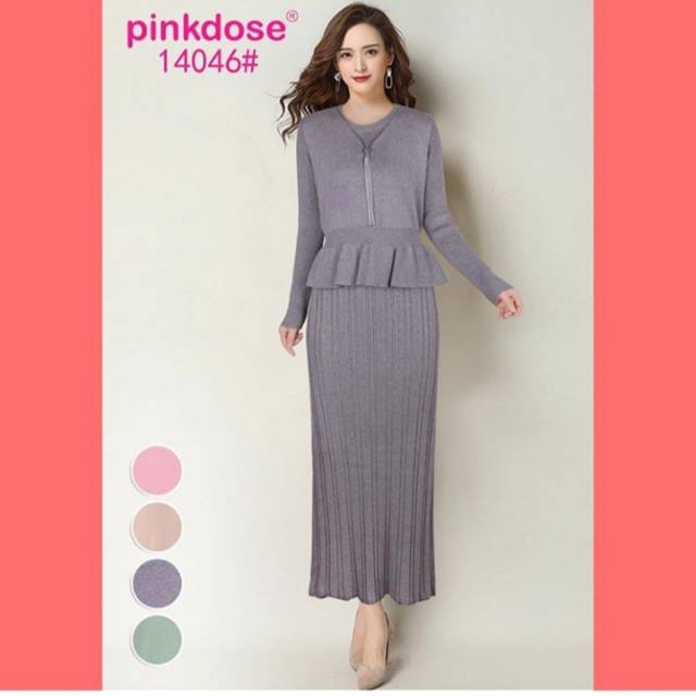 ||PINKDOSE|| GAMIS RAJUT ROMPI PISAH ~ 2 LAPIS || PREMIUM QUALITY ~ IMPORT