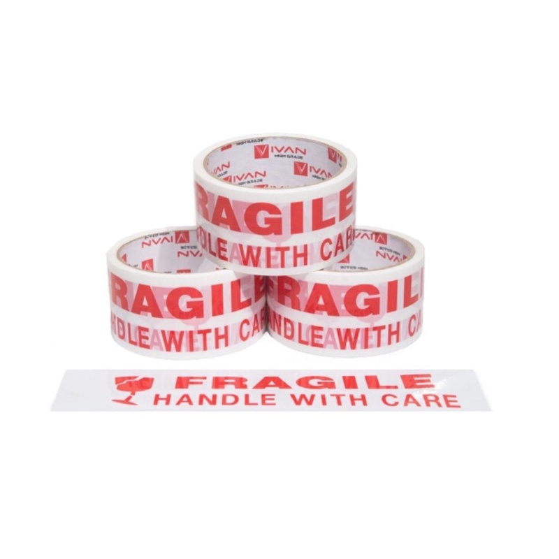 

Lakban Fragile Putih 2 Inch x 50Yrd Kualitas Highgrade Tidak Mudah Putus