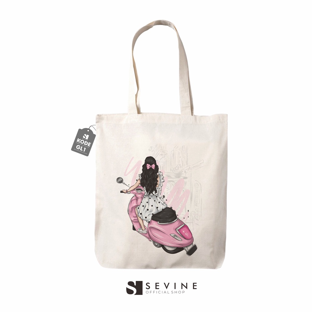 Sevine Tas Wanita Tote Bag Resleting Totebag Custom Girly Series - GL