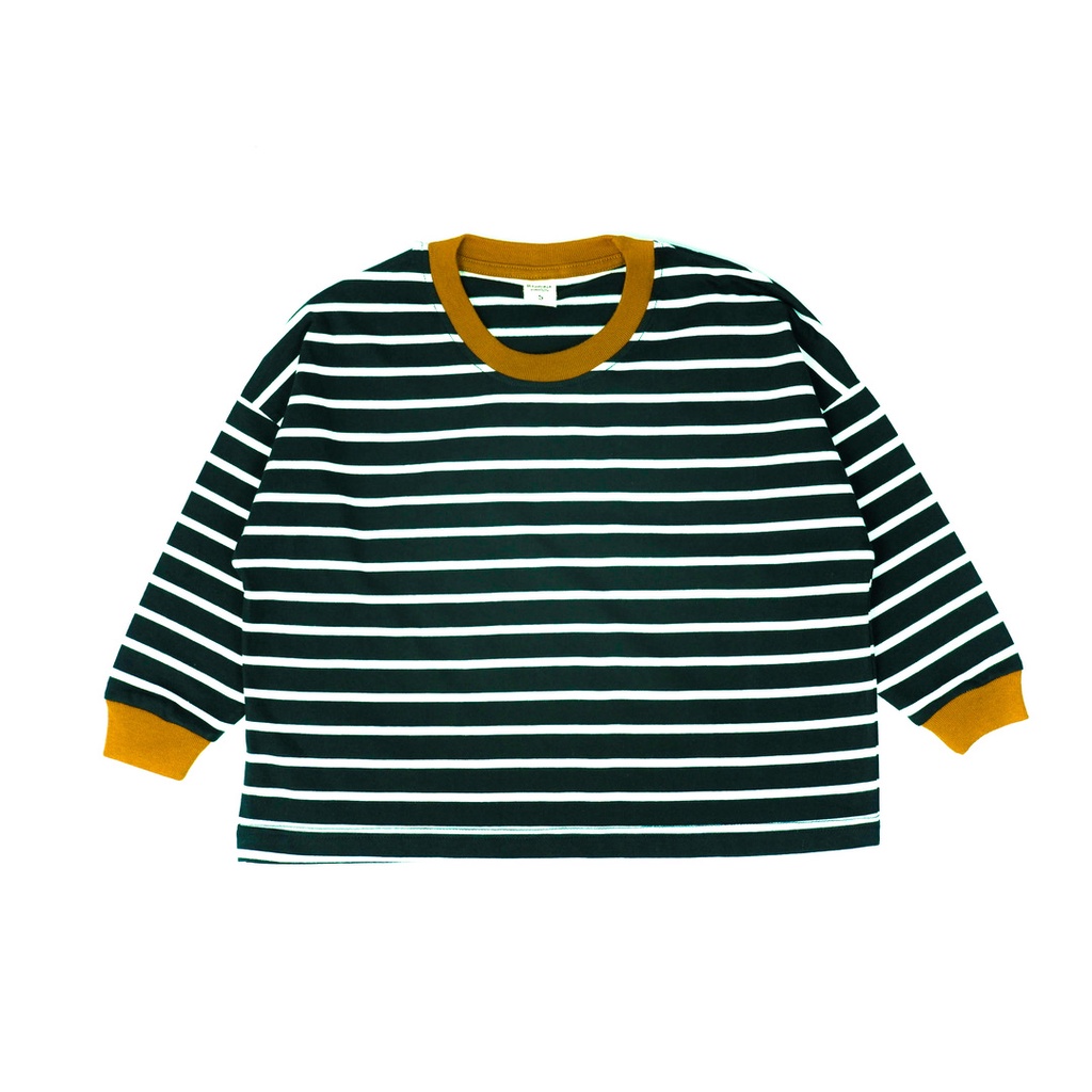 Bajubaja junior overstripe / kaos oversize salur tangan panjang anak bahan cotton 30s