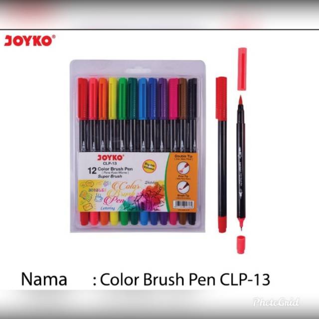 

SUPER BRUSH PEN joyko 12 warna CLP 13 / BRUSH + FINE TIP