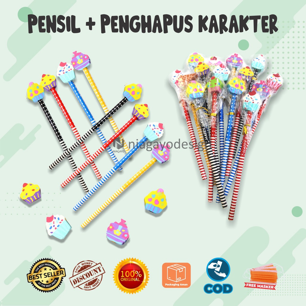 

Pensil Dan Penghapus Karakter Lucu Perlengkapan Alat Tulis Anak Anak